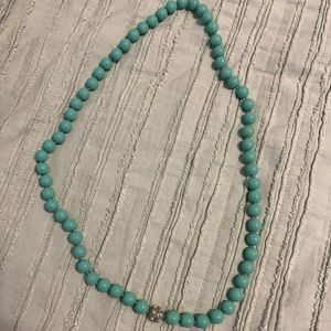 Teal beaded necklace